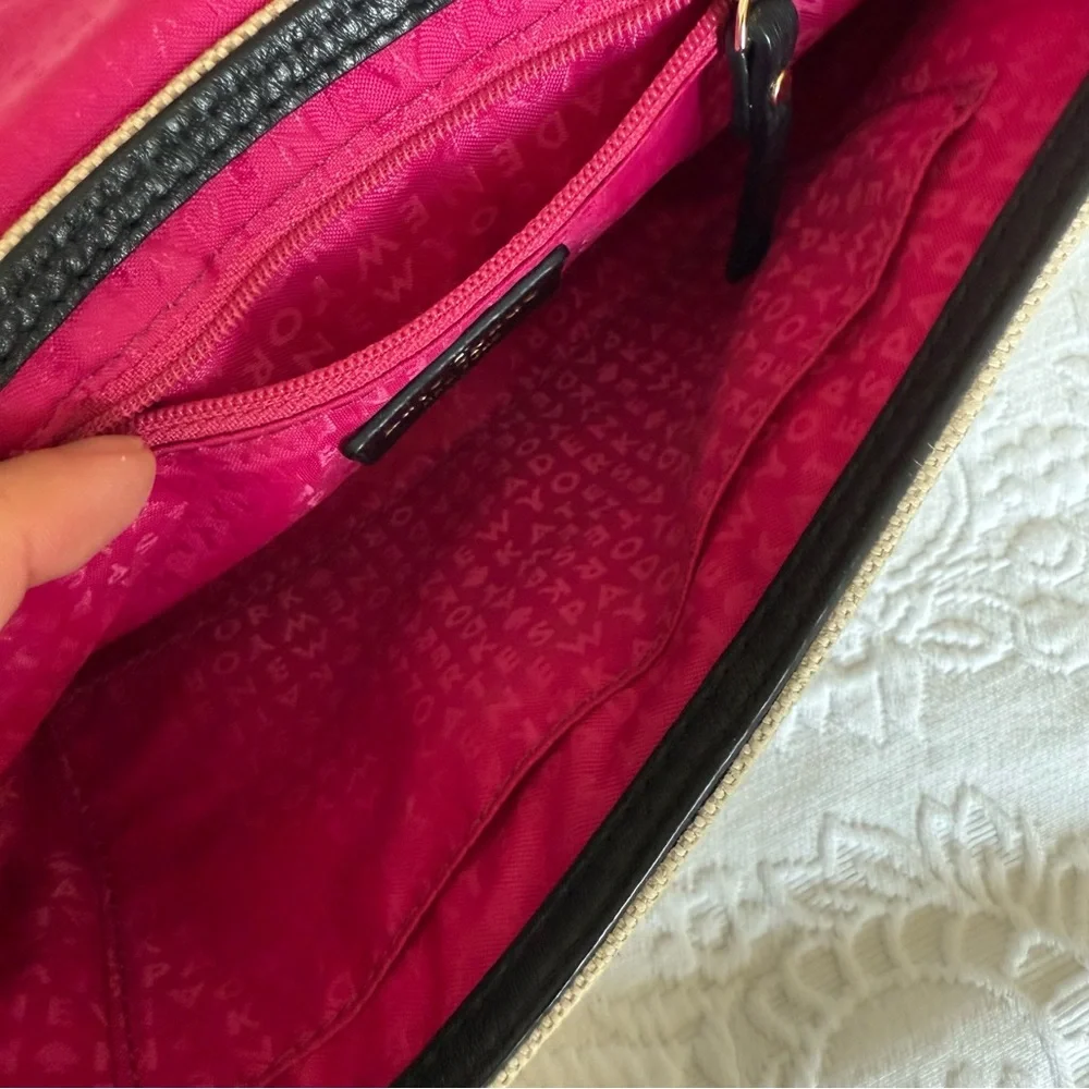 Kate Spade Striped Crossbody Bag Black and Cream